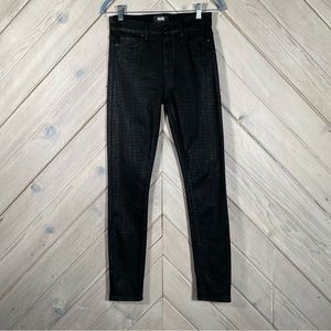 Paige Horton Ultra Skinny Black Croc Luxe Coating Jeans